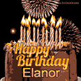 Chocolate Happy Birthday Cake for Elanor (GIF)