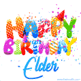 Happy Birthday Elder - Creative Personalized GIF With Name