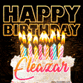 Eleazar - Animated Happy Birthday Cake GIF for WhatsApp