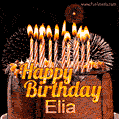 Chocolate Happy Birthday Cake for Elia (GIF)
