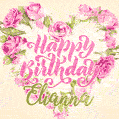 Pink rose heart shaped bouquet - Happy Birthday Card for Elianna