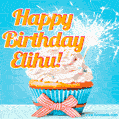 Happy Birthday, Elihu! Elegant cupcake with a sparkler.