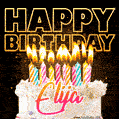 Elija - Animated Happy Birthday Cake GIF for WhatsApp