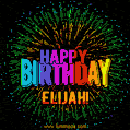 New Bursting with Colors Happy Birthday Elijah GIF and Video with Music