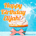 Happy Birthday, Elijah! Elegant cupcake with a sparkler.