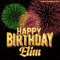 Wishing You A Happy Birthday, Elim! Best fireworks GIF animated greeting card.