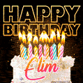 Elim - Animated Happy Birthday Cake GIF for WhatsApp