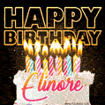 Elinore - Animated Happy Birthday Cake GIF Image for WhatsApp