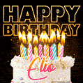 Elio - Animated Happy Birthday Cake GIF for WhatsApp