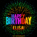 New Bursting with Colors Happy Birthday Elisa GIF and Video with Music