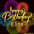 Happy Birthday, Elise! Celebrate with joy, colorful fireworks, and unforgettable moments. Cheers!