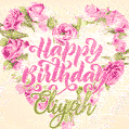 Pink rose heart shaped bouquet - Happy Birthday Card for Eliyah