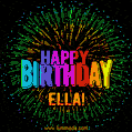 New Bursting with Colors Happy Birthday Ella GIF and Video with Music