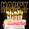Ellamarie - Animated Happy Birthday Cake GIF Image for WhatsApp