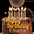 Chocolate Happy Birthday Cake for Elliana (GIF)