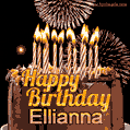 Chocolate Happy Birthday Cake for Ellianna (GIF)