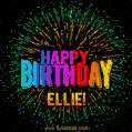 New Bursting with Colors Happy Birthday Ellie GIF and Video with Music