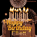 Chocolate Happy Birthday Cake for Elliett (GIF)