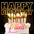 Elliett - Animated Happy Birthday Cake GIF Image for WhatsApp