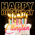 Ellington - Animated Happy Birthday Cake GIF for WhatsApp