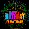 New Bursting with Colors Happy Birthday Elnathan GIF and Video with Music