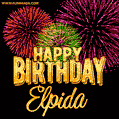 Wishing You A Happy Birthday, Elpida! Best fireworks GIF animated greeting card.