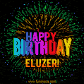 New Bursting with Colors Happy Birthday Eluzer GIF and Video with Music