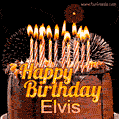 Chocolate Happy Birthday Cake for Elvis (GIF)