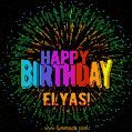 New Bursting with Colors Happy Birthday Elyas GIF and Video with Music