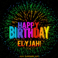 New Bursting with Colors Happy Birthday Elyjah GIF and Video with Music