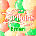 Happy Birthday Image for Emari. Colorful Birthday Balloons GIF Animation.