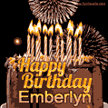 Chocolate Happy Birthday Cake for Emberlyn (GIF)
