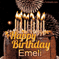 Chocolate Happy Birthday Cake for Emeli (GIF)