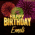 Wishing You A Happy Birthday, Emeli! Best fireworks GIF animated greeting card.