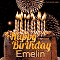 Chocolate Happy Birthday Cake for Emelin (GIF)