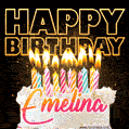 Emelina - Animated Happy Birthday Cake GIF Image for WhatsApp