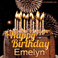 Chocolate Happy Birthday Cake for Emelyn (GIF)