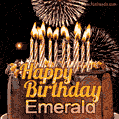 Chocolate Happy Birthday Cake for Emerald (GIF)