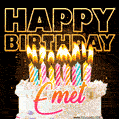 Emet - Animated Happy Birthday Cake GIF for WhatsApp