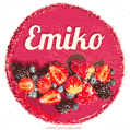 Happy Birthday Cake with Name Emiko - Free Download