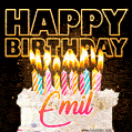Emil - Animated Happy Birthday Cake GIF for WhatsApp