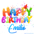 Happy Birthday Emilio - Creative Personalized GIF With Name