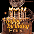 Chocolate Happy Birthday Cake for Emilyn (GIF)