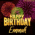 Wishing You A Happy Birthday, Emmah! Best fireworks GIF animated greeting card.