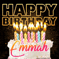 Emmah - Animated Happy Birthday Cake GIF Image for WhatsApp