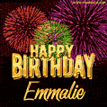 Wishing You A Happy Birthday, Emmalie! Best fireworks GIF animated greeting card.