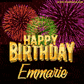 Wishing You A Happy Birthday, Emmarie! Best fireworks GIF animated greeting card.