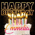 Emmelia - Animated Happy Birthday Cake GIF Image for WhatsApp