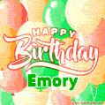 Happy Birthday Image for Emory. Colorful Birthday Balloons GIF Animation.