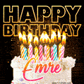 Emre - Animated Happy Birthday Cake GIF for WhatsApp